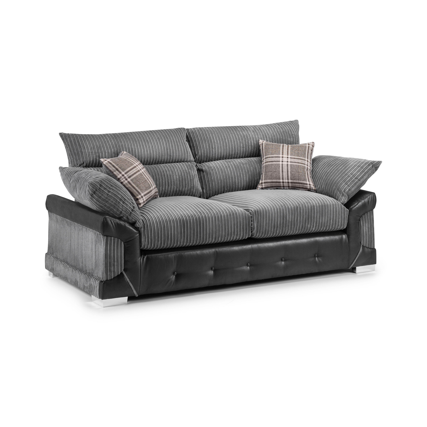 Logan Sofa Black/Grey 3 Seater - image 1