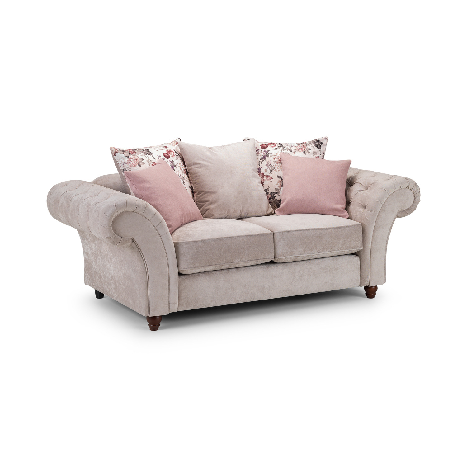 Roma Chesterfield Sofa Beige 2 Seater - image 1