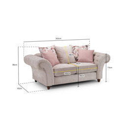 Roma Chesterfield Sofa Beige 2 Seater - thumbnail 3