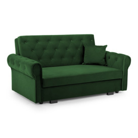 Rosalind Sofabed Plush Green 2 Seater - thumbnail 1