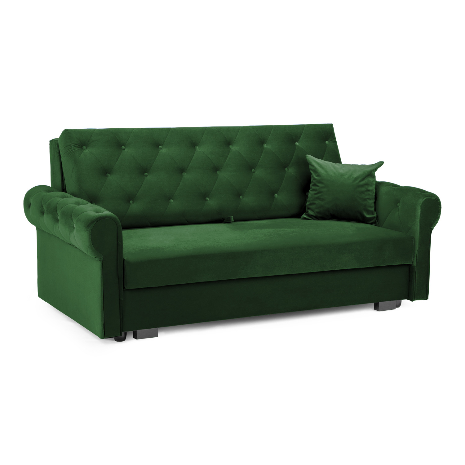 Rosalind Sofabed Plush Green 3 Seater - image 1