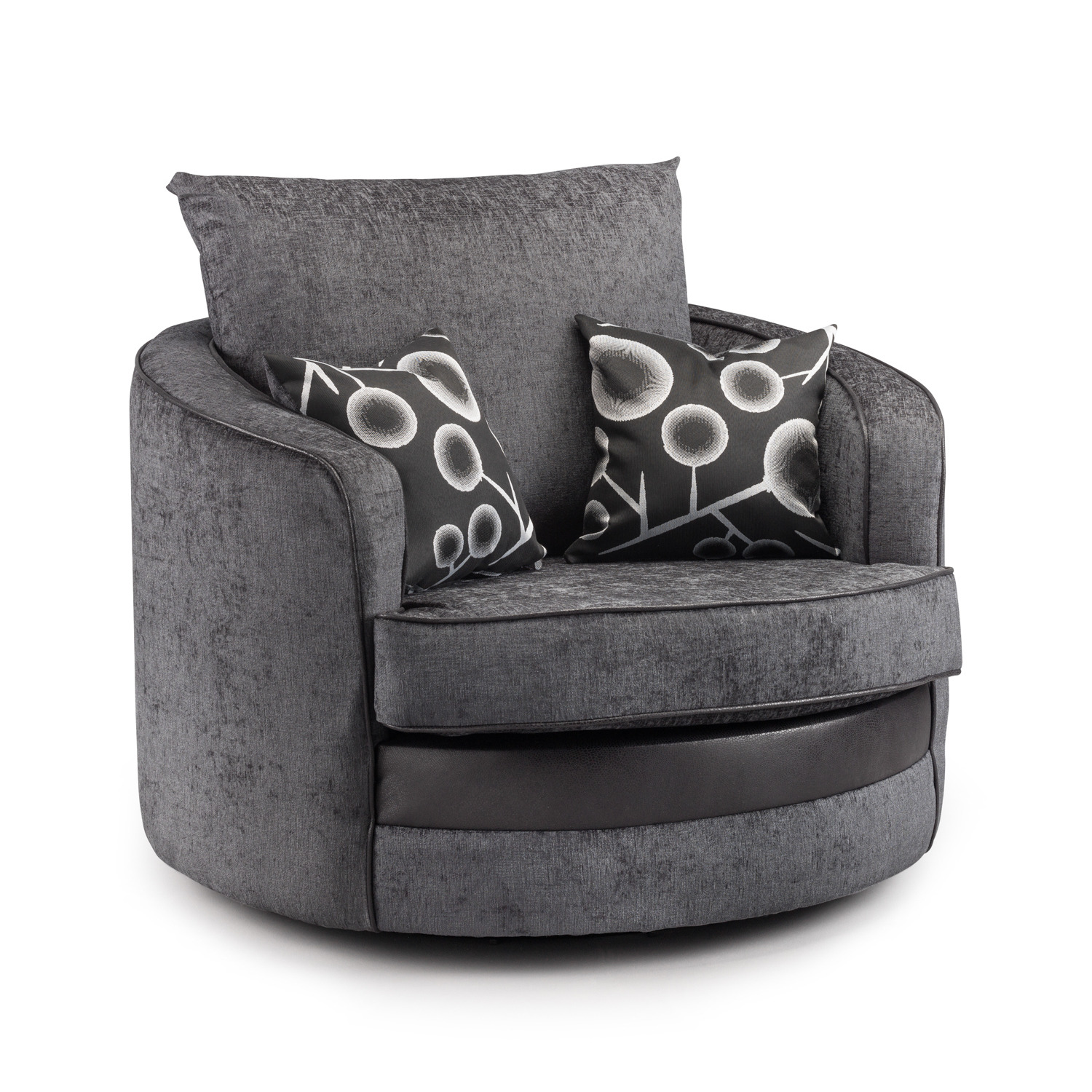 Shannon Sofa Black/Grey Swivel Chair - image 1