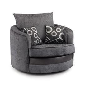 Shannon Sofa Black/Grey Swivel Chair - thumbnail 1