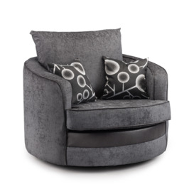 Shannon Sofa Black/Grey Swivel Chair