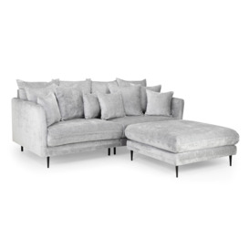 Turin Sofa Light Grey 3 Seater with Footstool - thumbnail 1