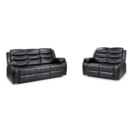 Vista Recliner Sofa Black 3+2 Set - thumbnail 1