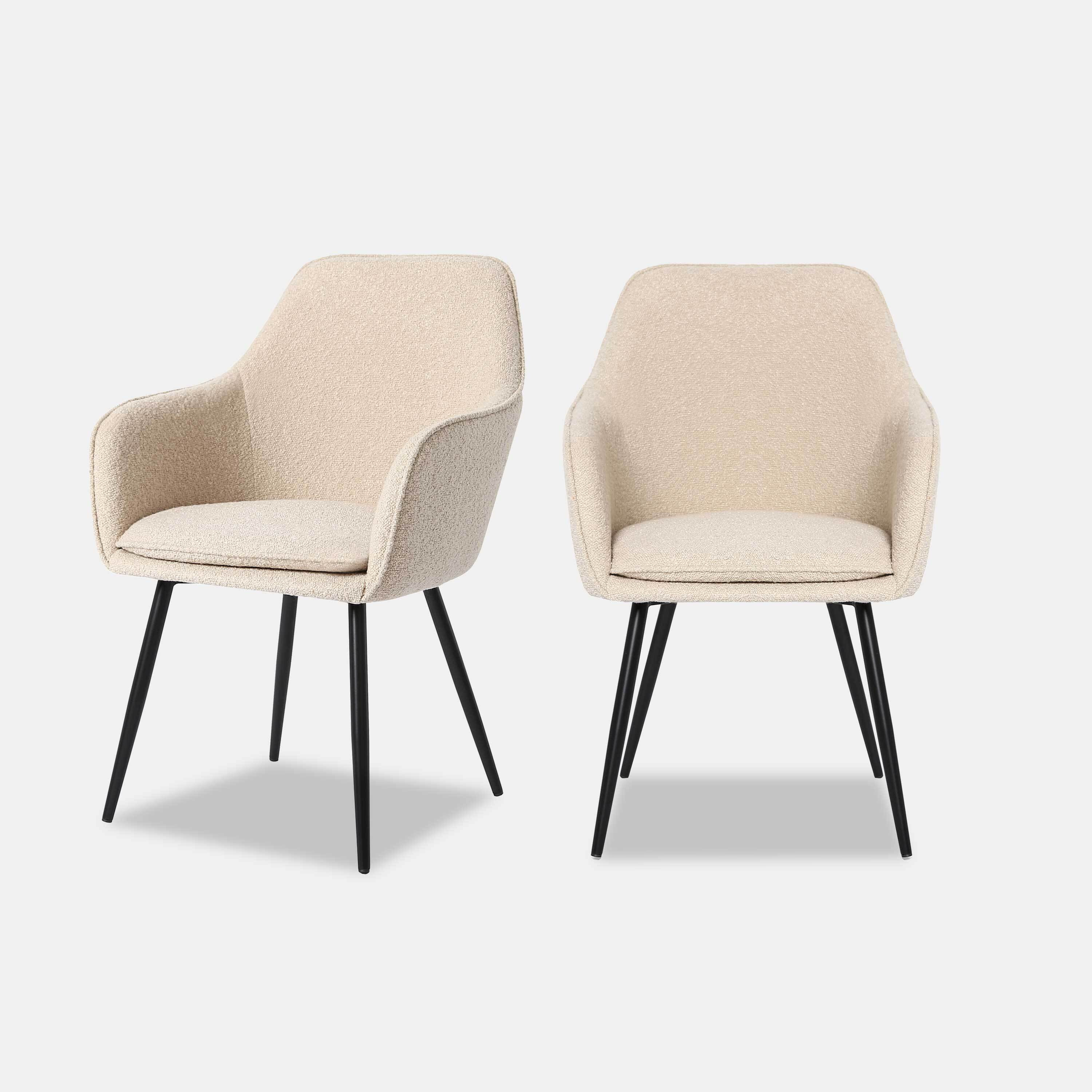 Boucle dining chairs - set of 2 upholstered dining chairs - MIA by housecosy - image 1