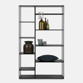 Black metal shelving unit - room divider shelves - Tallie by housecosy - thumbnail 2