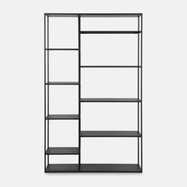 Black metal shelving unit - room divider shelves - Tallie by housecosy - thumbnail 1