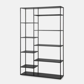 Black metal shelving unit - room divider shelves - Tallie by housecosy - thumbnail 3