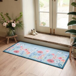 Butterfly Garden Blue Washable Runner - thumbnail 3