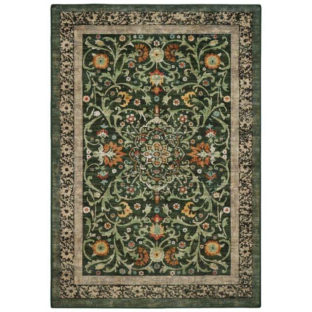 Country Paisley Green Eco-Washable Rug - image 1
