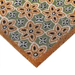 Sage Green Woodblock Coir Doormat - thumbnail 4