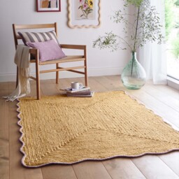 Jute Scalloped Edge Rug Lilac - thumbnail 1
