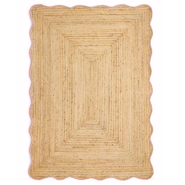 Jute Scalloped Edge Rug Peach - image 1