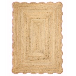 Jute Scalloped Edge Rug Peach