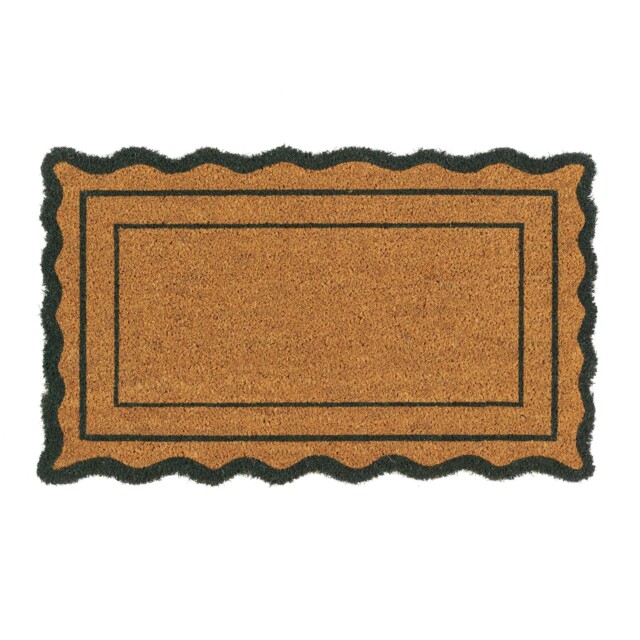Green Scallop Border Coir Doormat - image 1