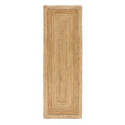 Jute Border Runner Natural White