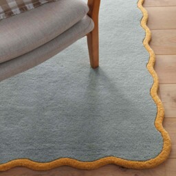Scalloped Elsie Rug Duck Egg/Ochre - thumbnail 4