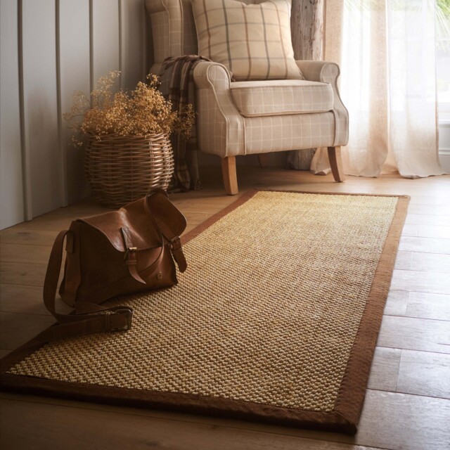 Sisal Natural with Dark Brown Border Runner - image 1