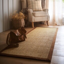 Sisal Natural with Dark Brown Border Runner - thumbnail 1