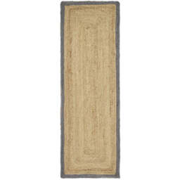 Jute Border Runner Grey