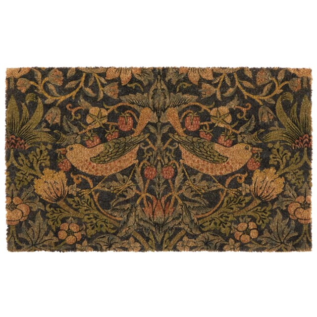 Morris & Co. Strawberry Thief Navy Coir Doormat - image 1