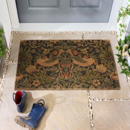 Morris & Co. Strawberry Thief Navy Coir Doormat - thumbnail 4