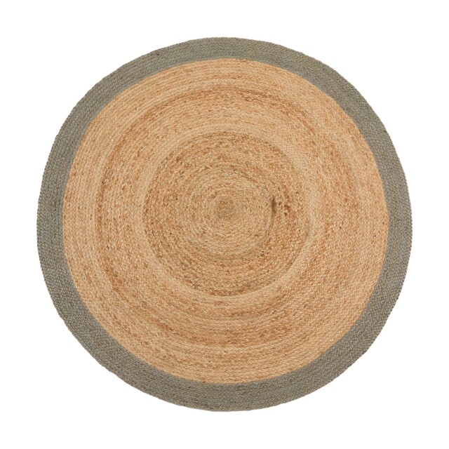 Jute Border Rug Sage Green Circle - image 1