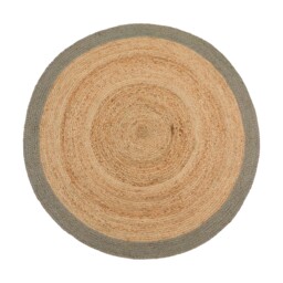 Jute Border Rug Sage Green Circle - thumbnail 1