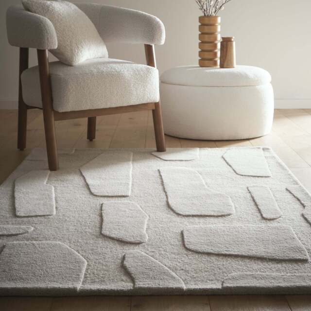 Sculptured Wool Rug Stone Oatmeal - image 1