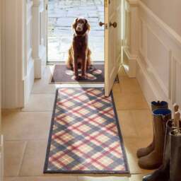 Tartan Paw Navy Washable Runner
