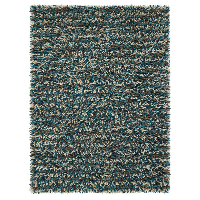 Rocks Shaggy Wool Rug Blue - image 1