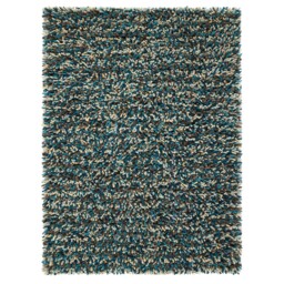 Rocks Shaggy Wool Rug Blue