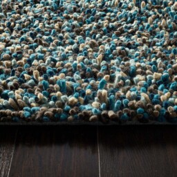 Rocks Shaggy Wool Rug Blue - thumbnail 3