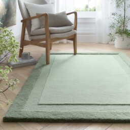 Stacked Borders Soft Green Rug - thumbnail 1