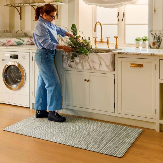 Candy Green Stripe Washable Runner - image 1