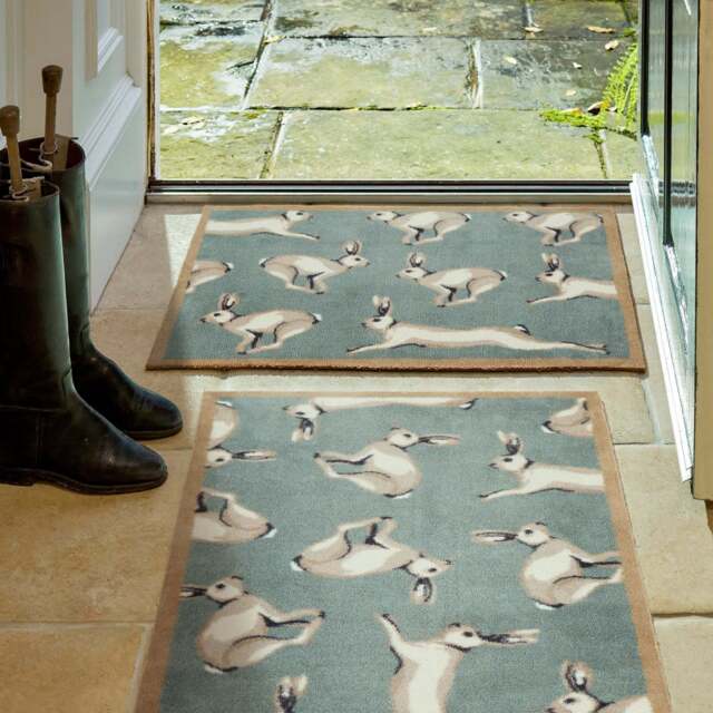 Farmhouse Hares Washable Doormat - image 1
