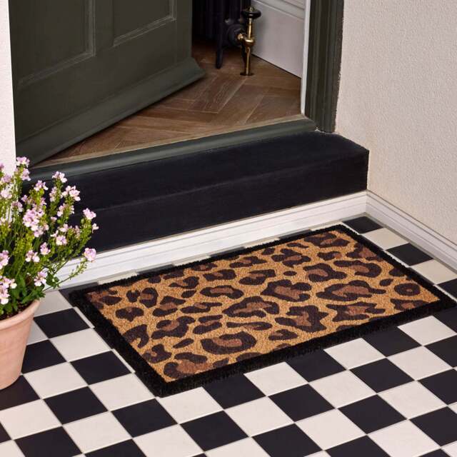Leopard Border Coir Doormat - image 1