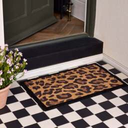 Leopard Border Coir Doormat