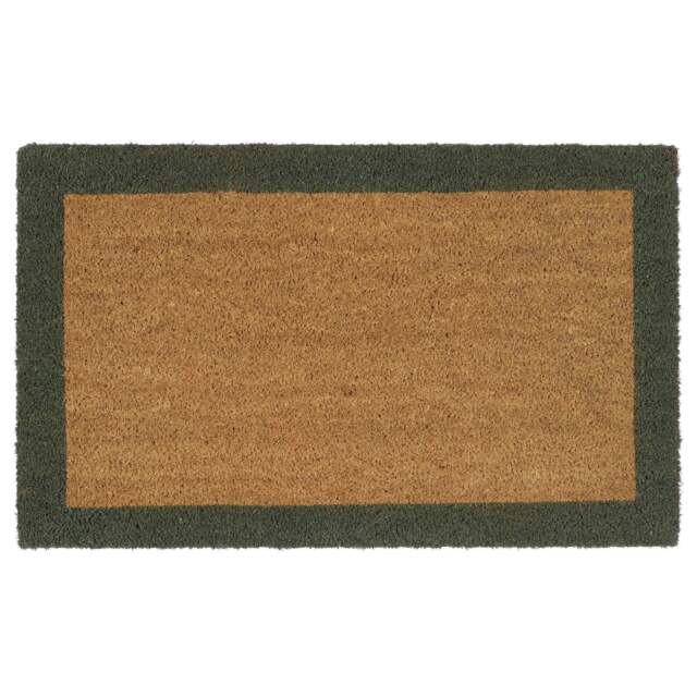 Printed Coir Border Green Doormat - image 1