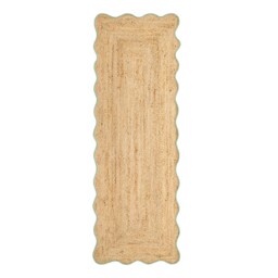 Jute Scalloped Edge Runner Green - thumbnail 1