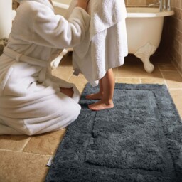 Bamboo Border Graphite Bathmat - thumbnail 1