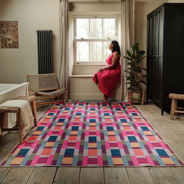 Jude Geo Weave Bright Eco-Washable Rug - image 1