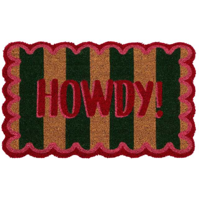 Howdy Stripe Coir Doormat - image 1