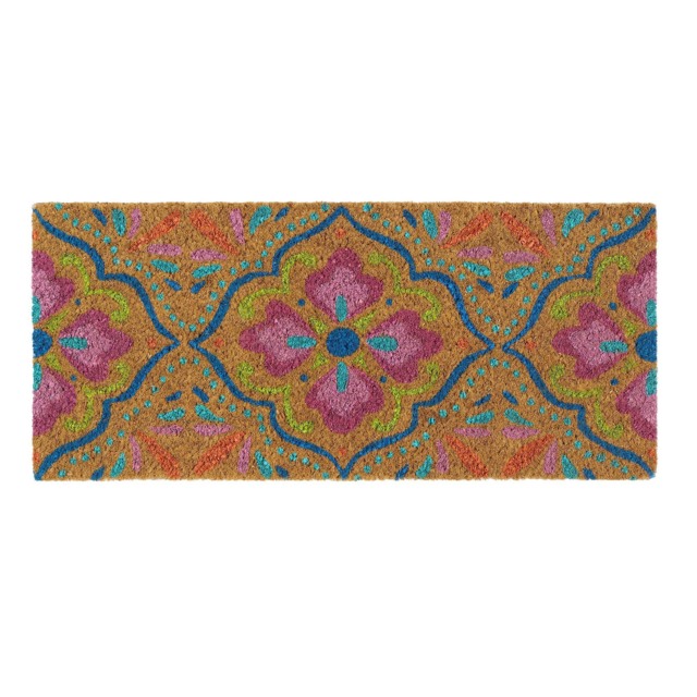 Coir Insert Bright Tile Mat Doormat - image 1