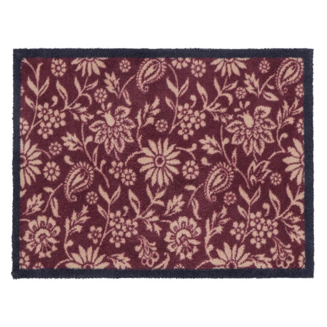 Paisley Floral Burgundy Washable Doormat - image 1