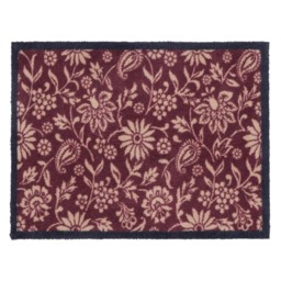Paisley Floral Burgundy Washable Doormat