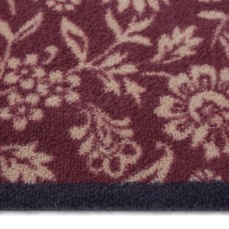 Paisley Floral Burgundy Washable Doormat - thumbnail 3
