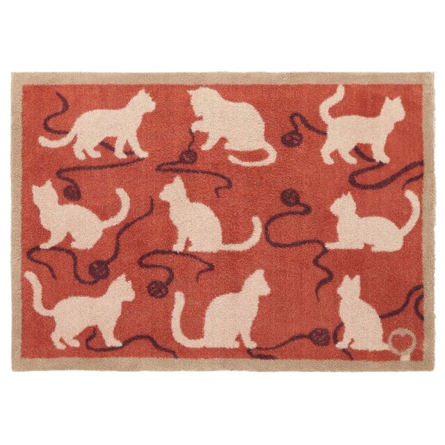 Kitty Cat Rust Washable Doormat - image 1